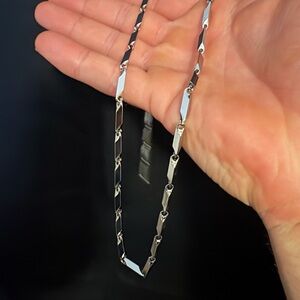 Bamboo Silver Chain Necklace